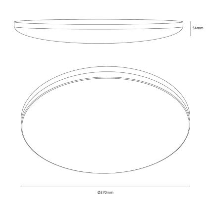 LED stropna svetilka HUGO LED/16/24/32W/230V 3000/4000/6500K premer 37 cm IP54 črna
