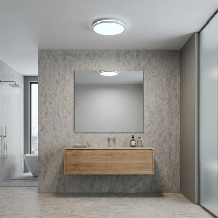 LED stropna svetilka HUGO LED/12/18/24W/230V 3000/4000/6500K premer 30 cm IP54 bela