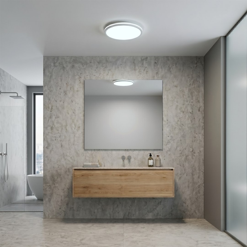 LED stropna svetilka HUGO LED/12/18/24W/230V 3000/4000/6500K premer 30 cm IP54 bela