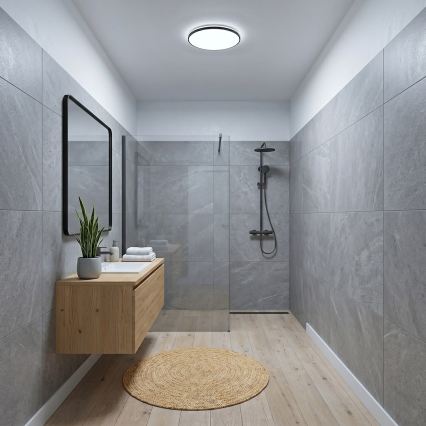 LED stropna svetilka HUGO LED/12/18/24W/230V 3000/4000/6500K premer 30 cm IP54 črna