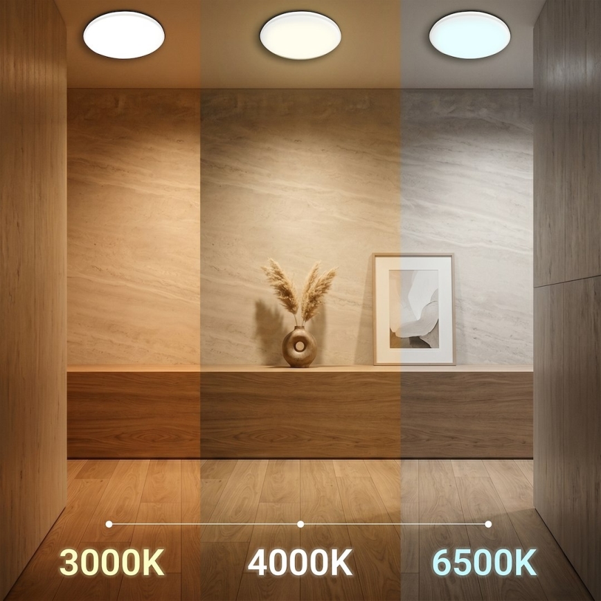LED stropna svetilka HUGO LED/16/24/32W/230V 3000/4000/6500K premer 37 cm IP54 bela