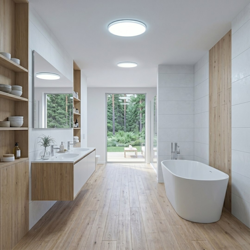 LED stropna svetilka HUGO LED/16/24/32W/230V 3000/4000/6500K premer 37 cm IP54 bela