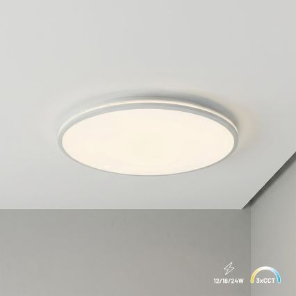 LED stropna svetilka HUGO LED/16/24/32W/230V 3000/4000/6500K premer 37 cm IP54 bela