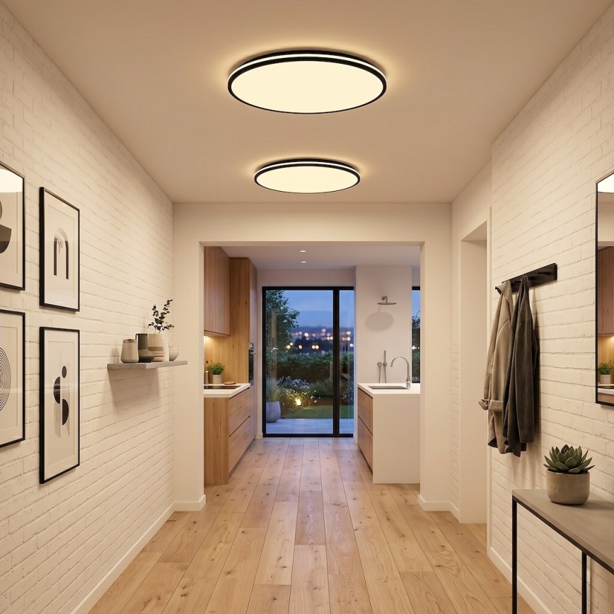 LED stropna svetilka HUGO LED/21/32/42W/230V 3000/4000/6500K premer 45 cm IP54 črna