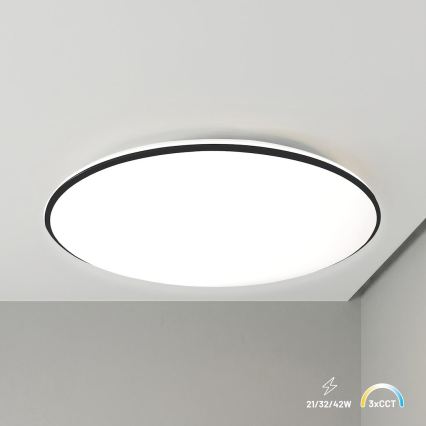 LED stropna svetilka HUGO LED/21/32/42W/230V 3000/4000/6500K premer 45 cm IP54 črna