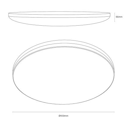 LED stropna svetilka HUGO LED/21/32/42W/230V 3000/4000/6500K premer 45 cm IP54 črna