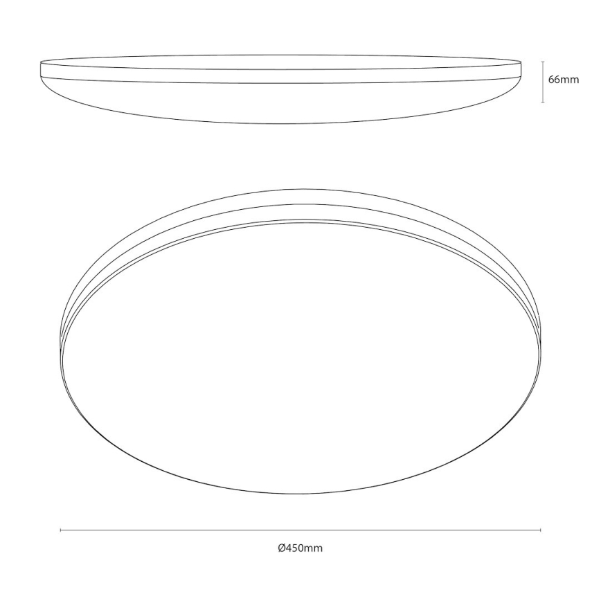 LED stropna svetilka HUGO LED/21/32/42W/230V 3000/4000/6500K premer 45 cm IP54 črna