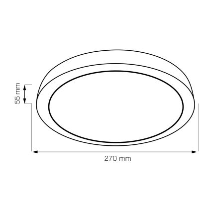 LED Stropna svetilka JANUSZ LED/12W/230V pr. 27 cm IP44 hrast
