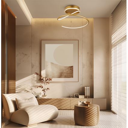 LED stropna svetilka JILL LED/27W/230V, premer 50 cm, zlata