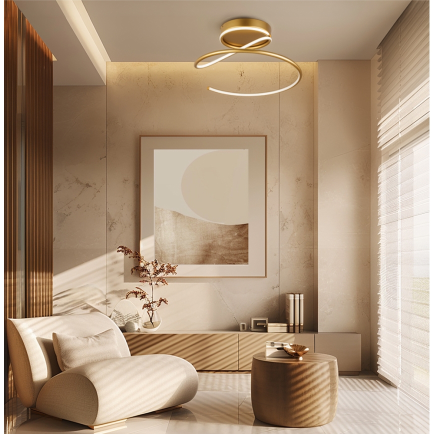 LED stropna svetilka JILL LED/27W/230V, premer 50 cm, zlata