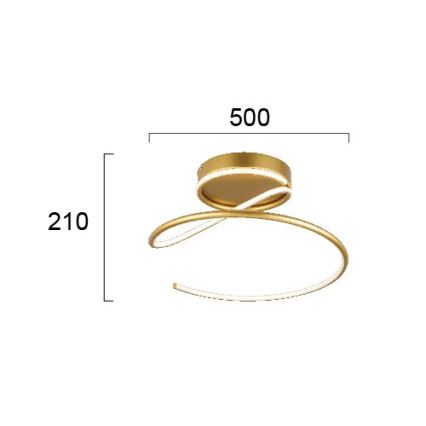 LED stropna svetilka JILL LED/27W/230V, premer 50 cm, zlata