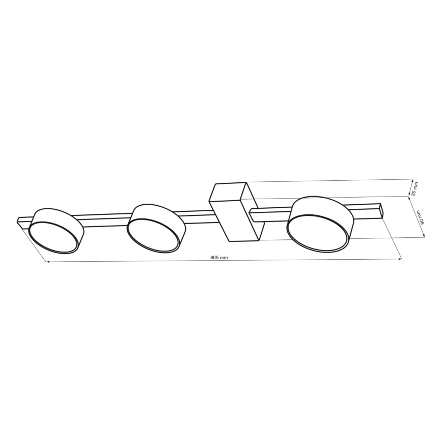 LED Stropna svetilka JOY 3xGX53/6W/230V črna