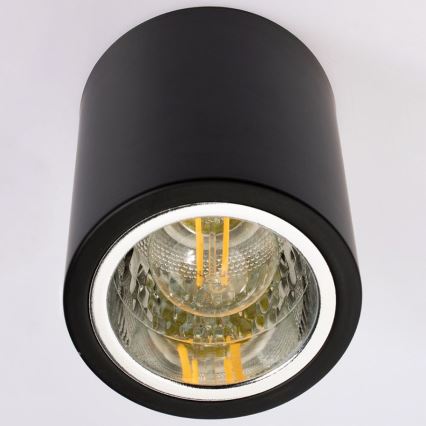 LED Stropna svetilka JUPITER 1xE27/6W/230V 120x98 mm črna