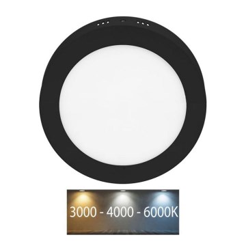 LED Stropna svetilka LADA LED/12W/230V 3000/4000/6000K pr. 17 cm črna