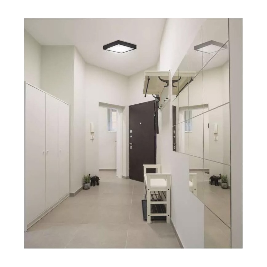 LED Stropna svetilka NEXXO LED/12,5W/230V 3000/3500/4000K 17x17 cm črna