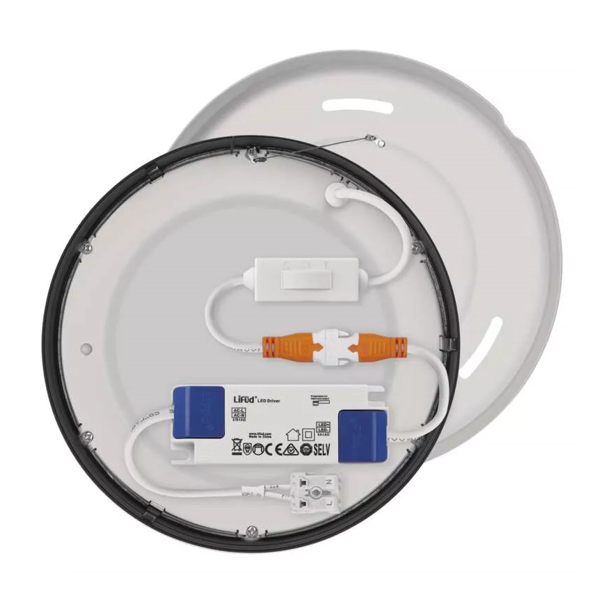 LED Stropna svetilka NEXXO LED/12,5W/230V 3000/3500/4000K pr. 17 cm črna