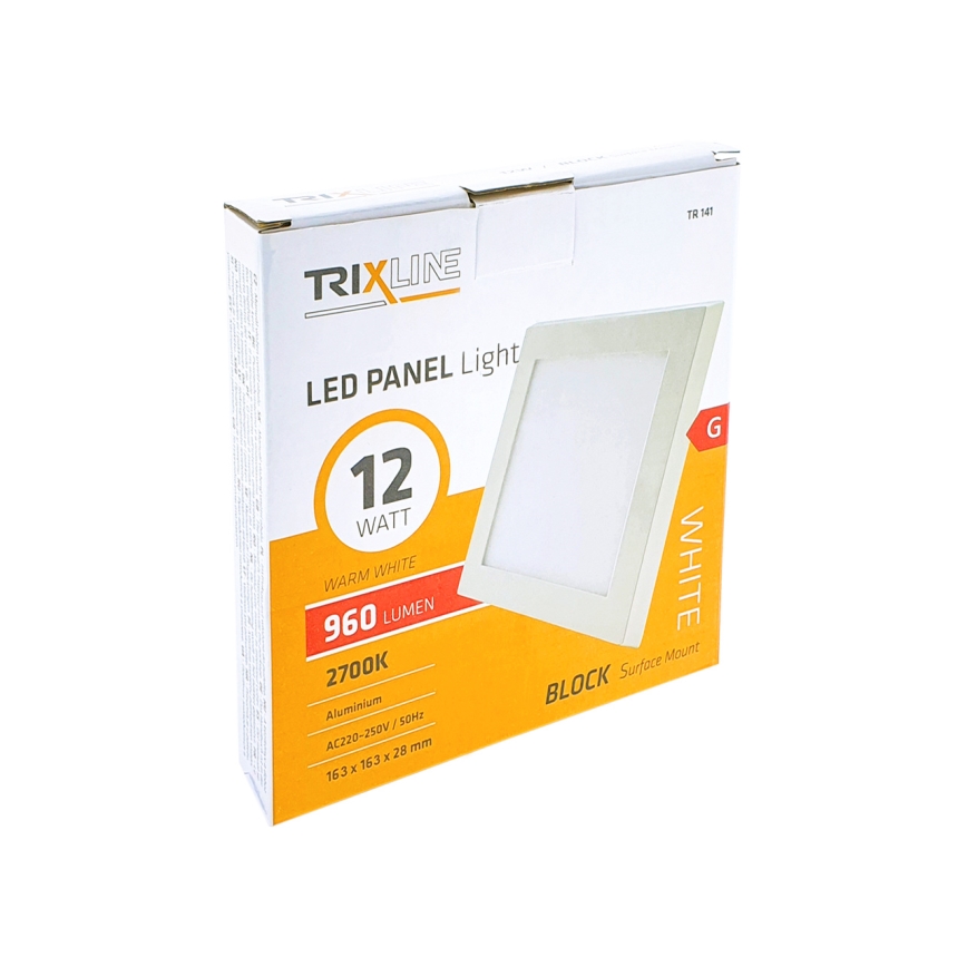 LED Stropna svetilka LED/12W/230V 2700K 16,3x16,3 cm bela