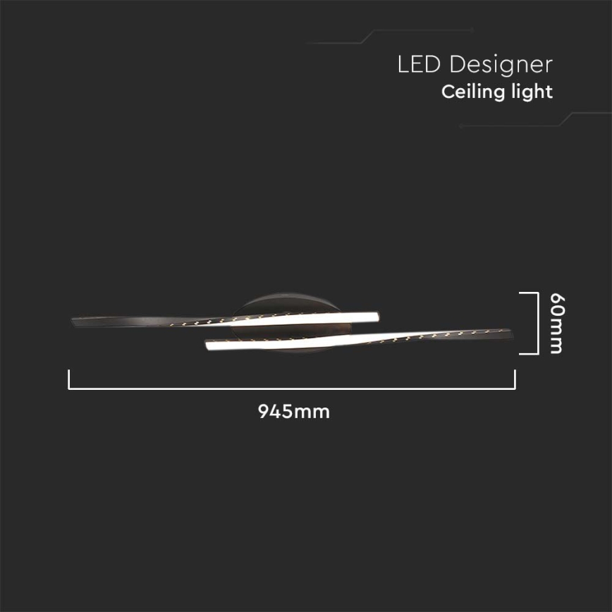 LED Stropna svetilka LED/12W/230V 3000K črna