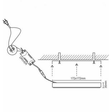 LED Stropna svetilka LED/12W/230V 4000K 17,2x17,2 cm