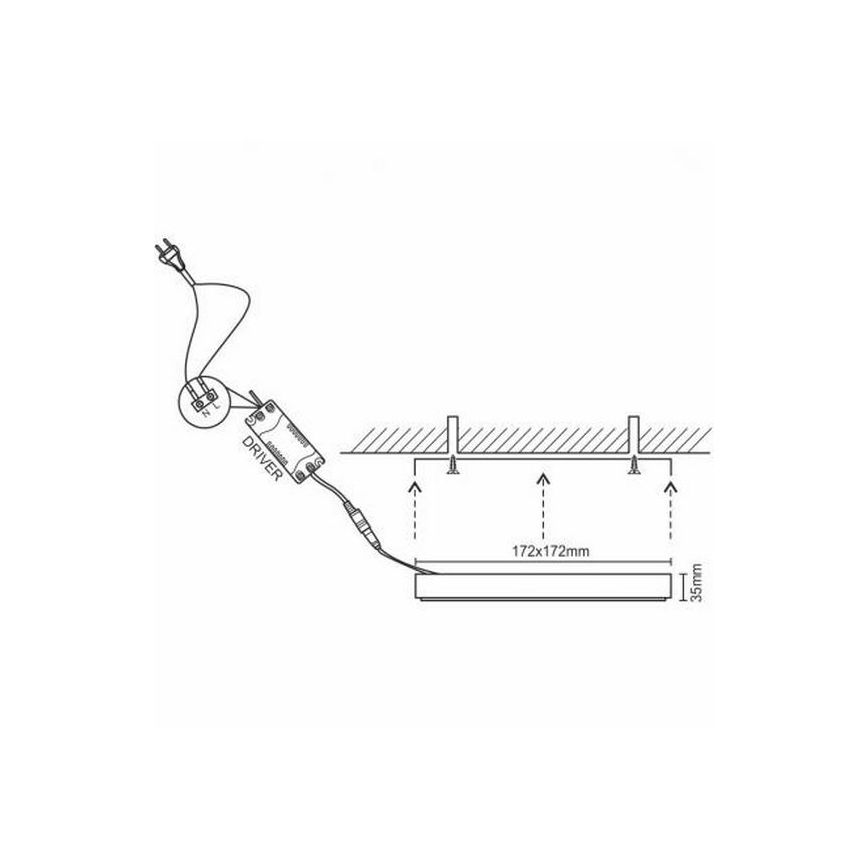 LED Stropna svetilka LED/12W/230V 4000K 17,2x17,2 cm