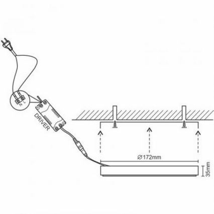 LED Stropna svetilka LED/12W/230V 4000K pr. 17,2 cm