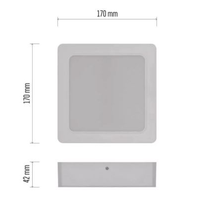 LED stropna svetilka LED/18W/230V 17x17 cm bela