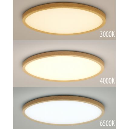 LED stropna svetilka LED/18W/230V 3000/4000/6500K, premer 23 cm, bež