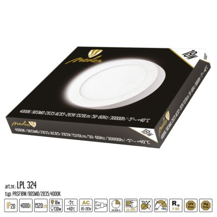 LED Stropna svetilka LED/18W/230V 4000K pr. 22,5 cm