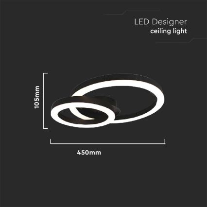 LED Stropna svetilka LED/20W/230V 3000K črna