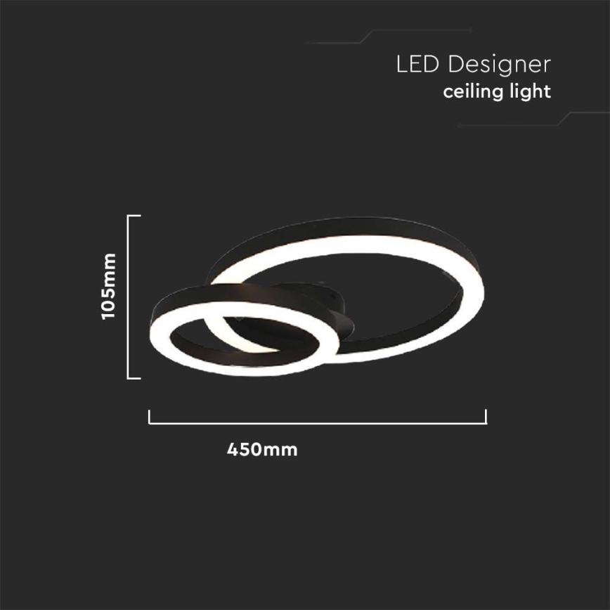 LED Stropna svetilka LED/20W/230V 3000K črna