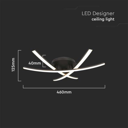 LED Stropna svetilka LED/20W/230V 3000K črna
