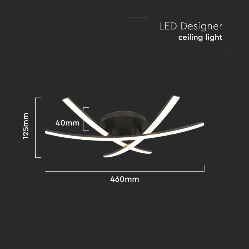 LED Stropna svetilka LED/20W/230V 3000K črna