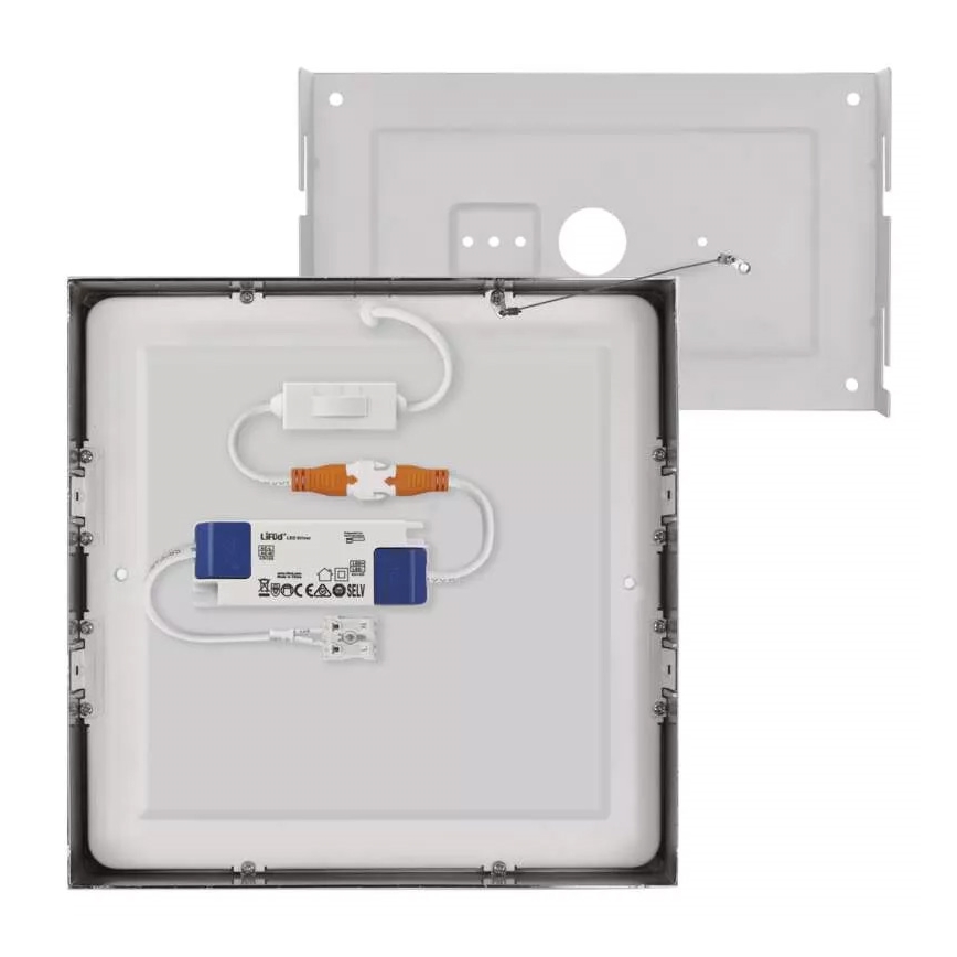 LED Stropna svetilka NEXXO LED/21W/230 3000/3500/4000K 22,5x22,5 cm mat krom
