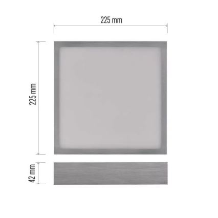 LED Stropna svetilka NEXXO LED/21W/230 3000/3500/4000K 22,5x22,5 cm mat krom