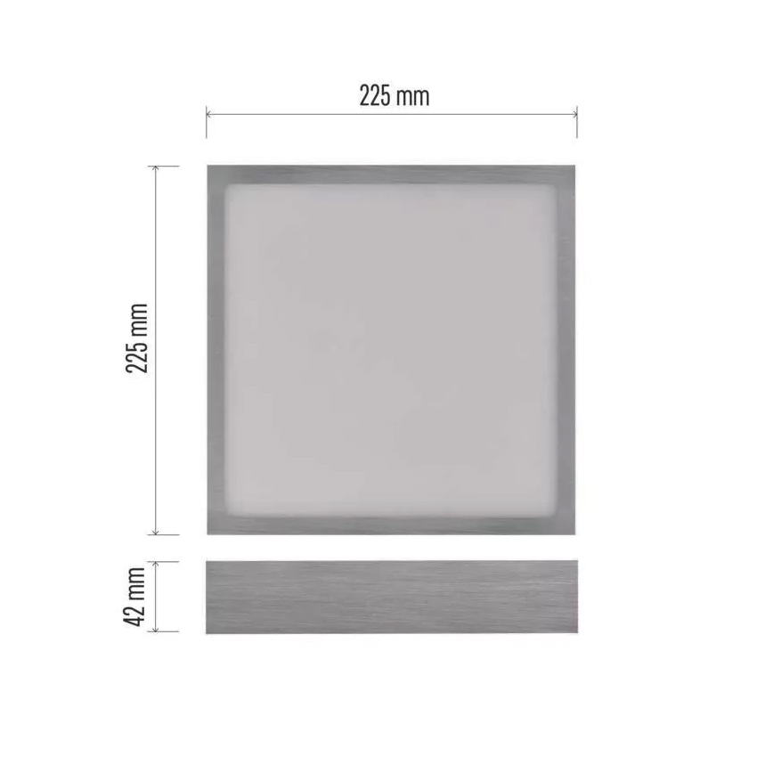 LED Stropna svetilka NEXXO LED/21W/230 3000/3500/4000K 22,5x22,5 cm mat krom