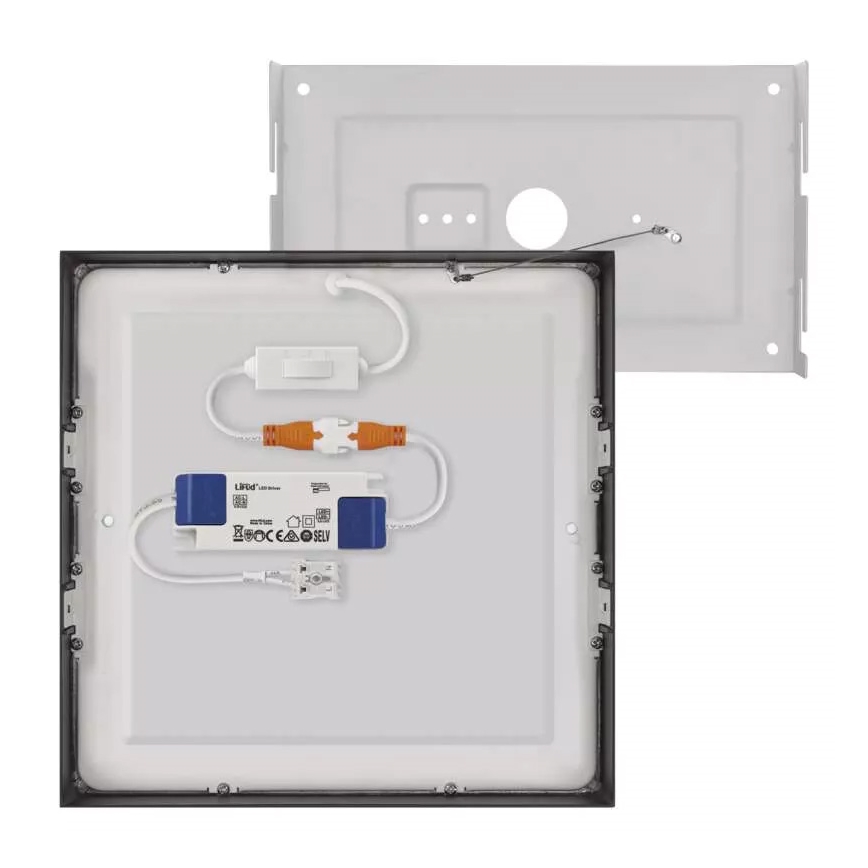 LED Stropna svetilka NEXXO LED/21W/230V 3000/3500/4000K 22,5x22,5 cm črna