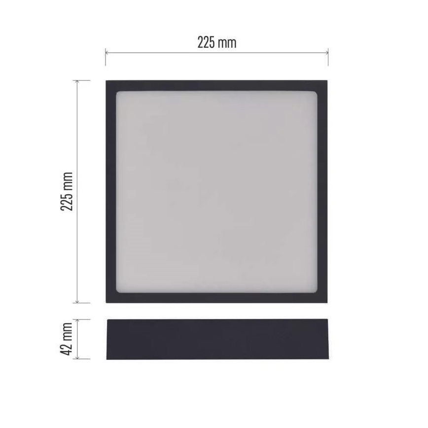 LED Stropna svetilka NEXXO LED/21W/230V 3000/3500/4000K 22,5x22,5 cm črna