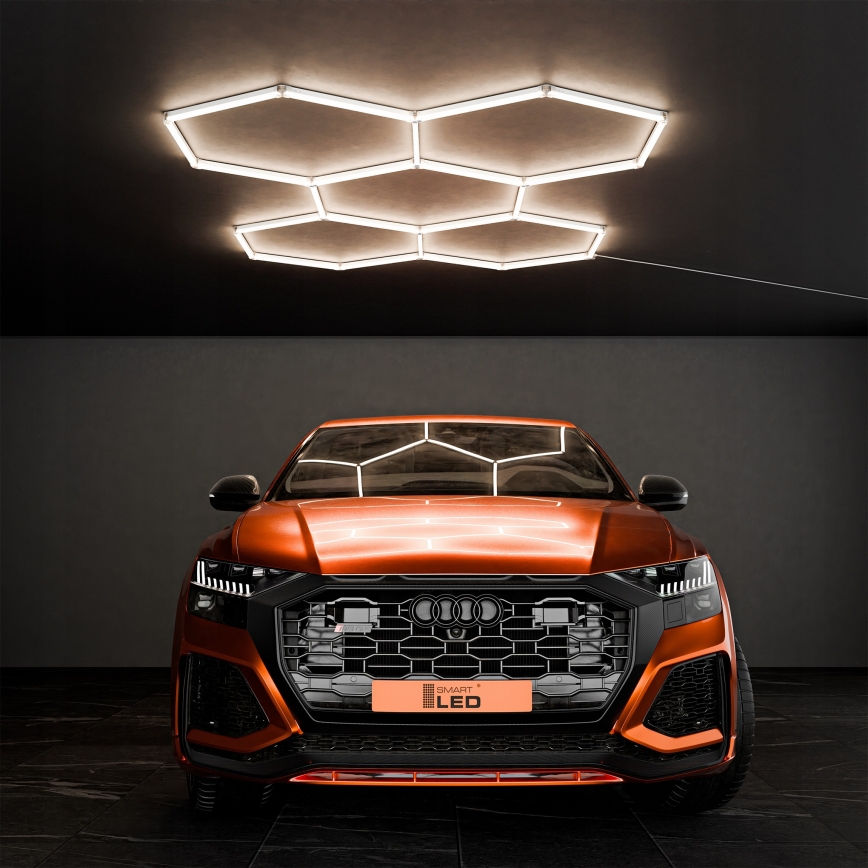 LED stropna svetilka HEXAGON LED/240W/85-265V 4000K 298x209 cm CRI 90 IP44 bela