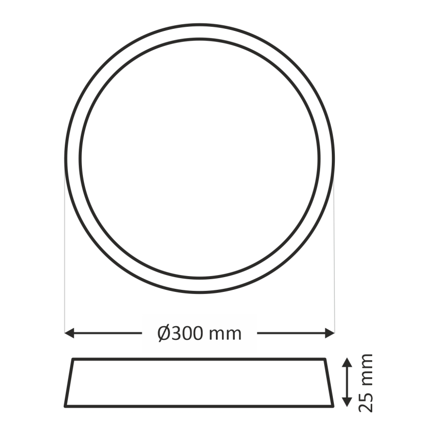 LED stropna svetilka LED/24W/230V 3000/4000/6500K, premer 30 cm, rjava