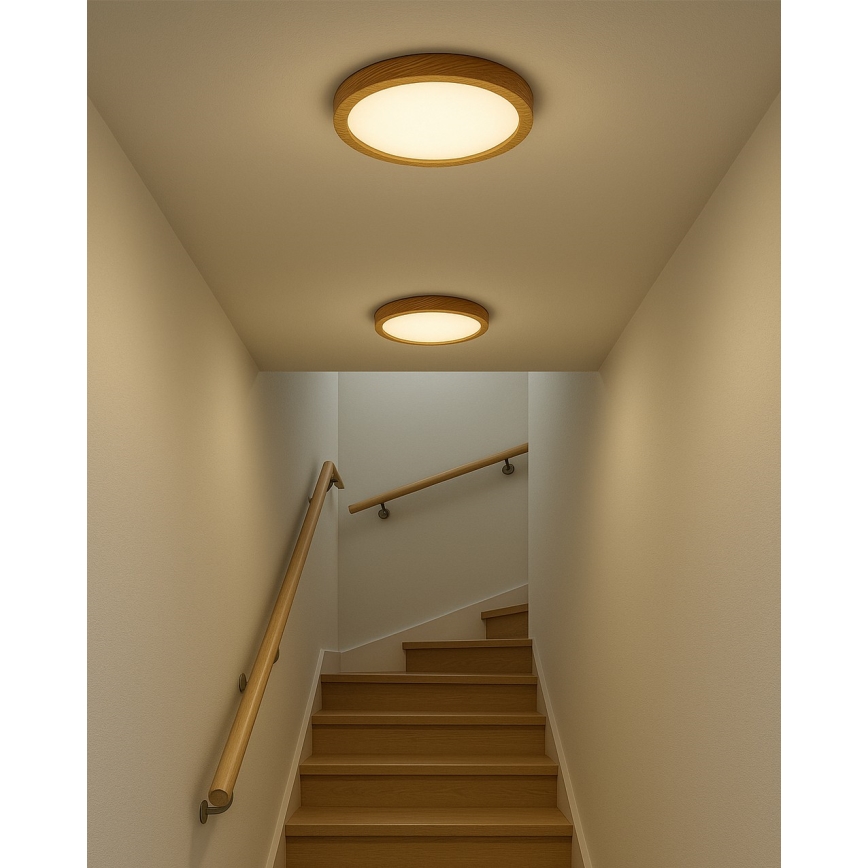 LED stropna svetilka LED/24W/230V 3000/4000/6500K, premer 30 cm, v bež barvi