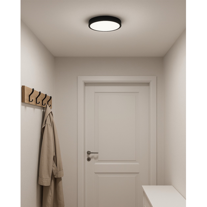 LED stropna svetilka LED/24W/230V 3000/4000/6500K premera 30 cm črna