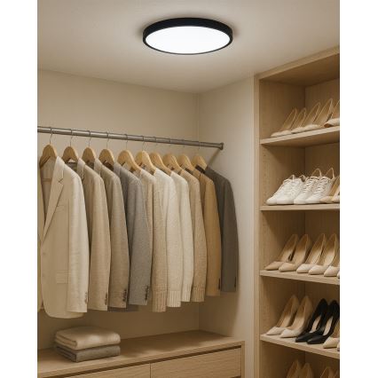 LED stropna svetilka LED/24W/230V 3000/4000/6500K premera 30 cm črna