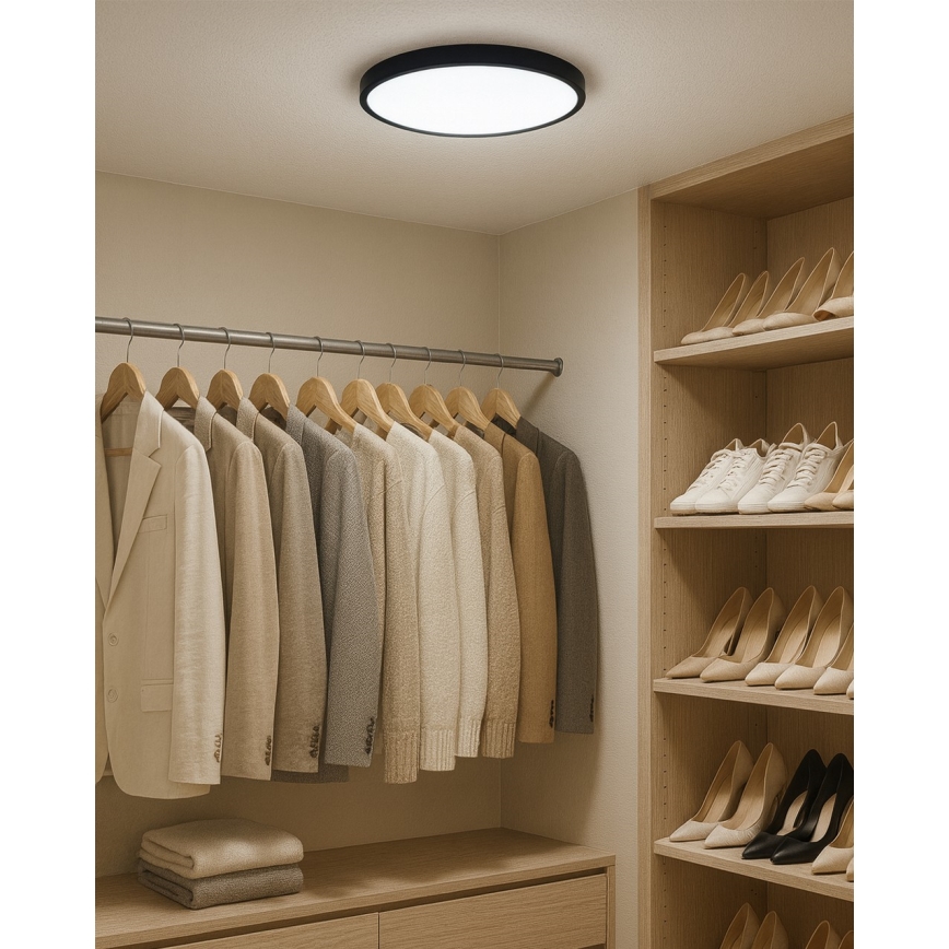 LED stropna svetilka LED/24W/230V 3000/4000/6500K premera 30 cm črna