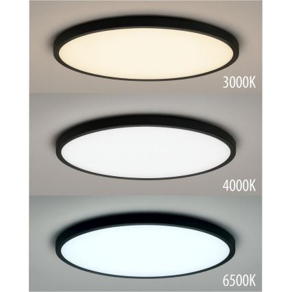 LED stropna svetilka LED/24W/230V 3000/4000/6500K premera 30 cm črna
