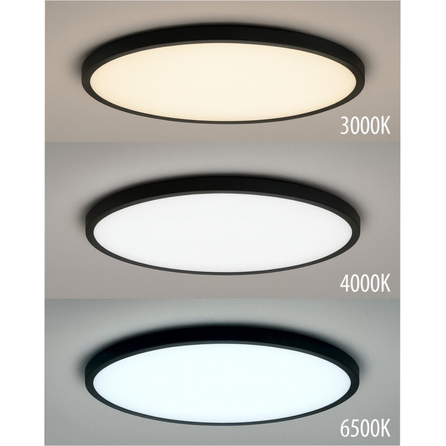 LED stropna svetilka LED/24W/230V 3000/4000/6500K premera 30 cm črna