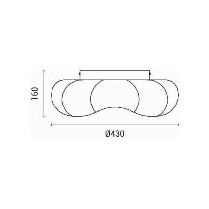 LED Stropna svetilka LED/24W/230V 3000K črna pr. 43 cm