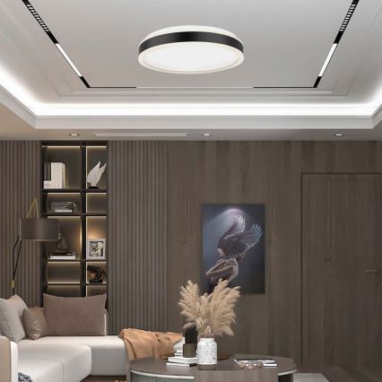 LED Stropna svetilka LED/24W/230V 4000K pr. 45 cm črna