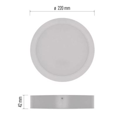 LED stropna svetilka LED/24W/230V premer 22 cm bela