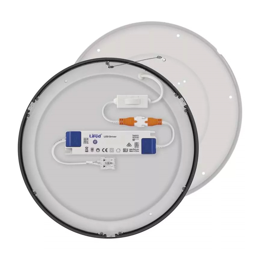 LED Stropna svetilka NEXXO LED/28,5W/230V 3000/3500/4000K pr. 30 cm črna
