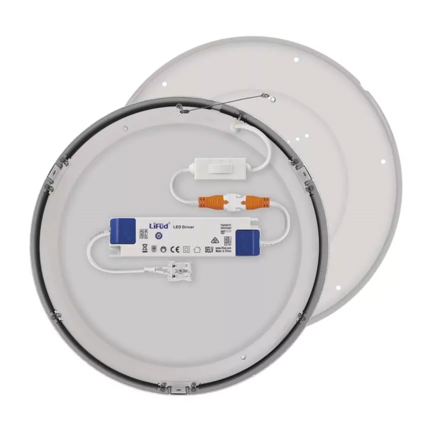 LED Stropna svetilka NEXXO LED/28,5W/230V 3000/3500/4000K pr. 30 cm sijajni krom